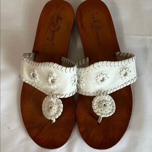Jack Rogers Cream Flat Sandals New 9.5